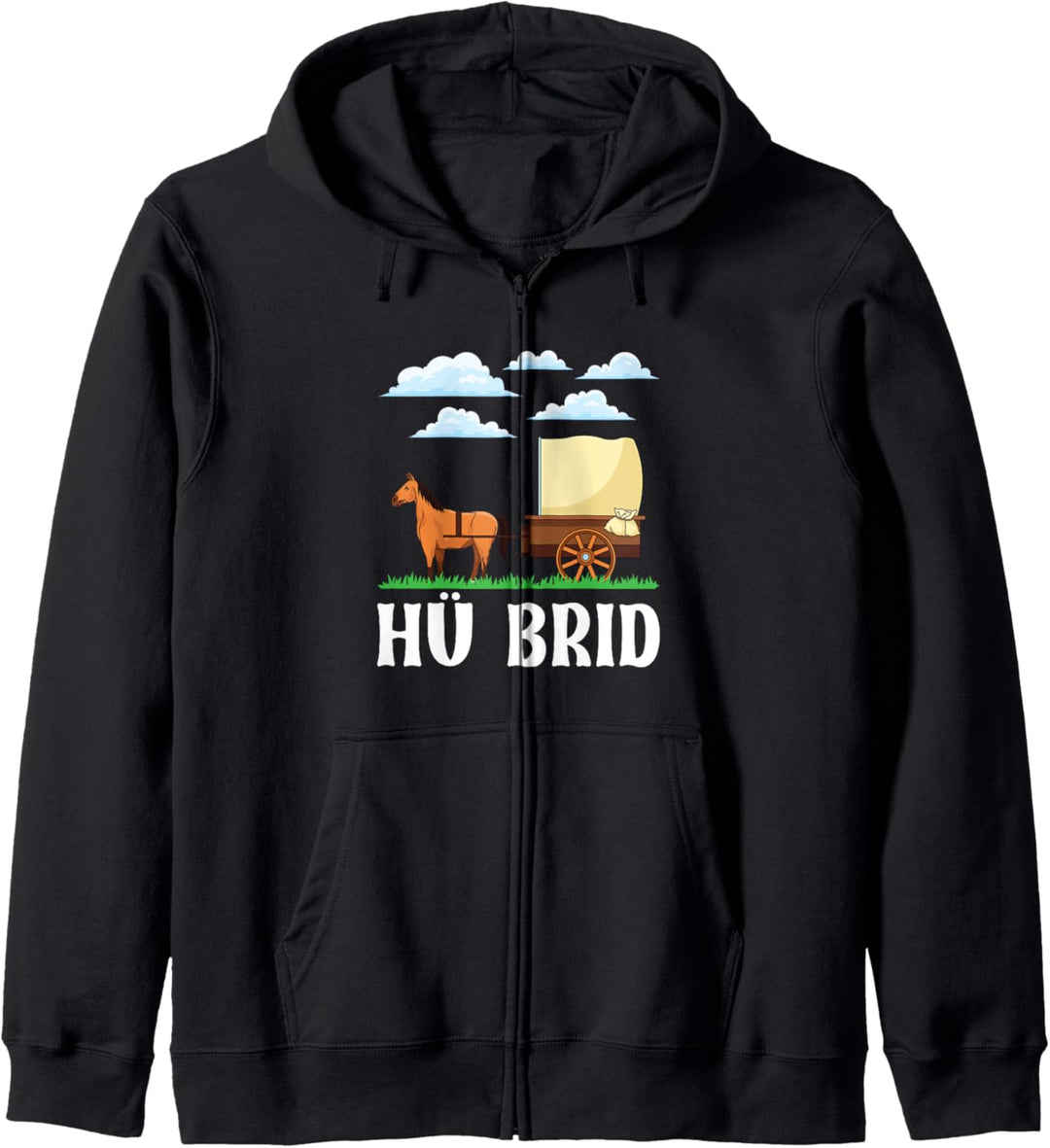 Hü Brid Pferd Kutsche Hybrid Reiter Lustig Wortspiel Kapuzenjacke