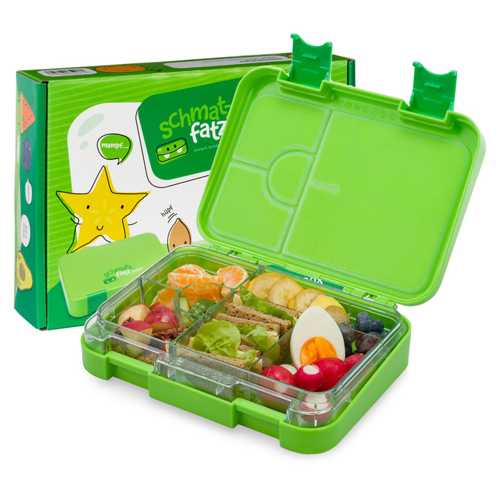 schmatzfatz Lunchbox für Kinder, Lunchbox, Bento-Box, bunt, Brotdose für Kinder, BPA-frei, wasserdic