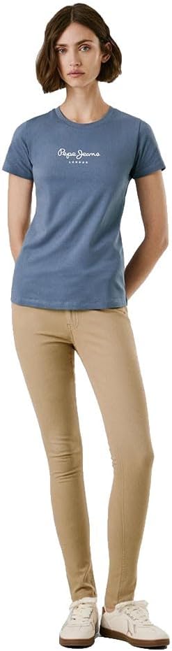 Pepe Jeans Damen Emily T-Shirt XXS Blau (Drill Blue), XXS Blau (Drill Blue)