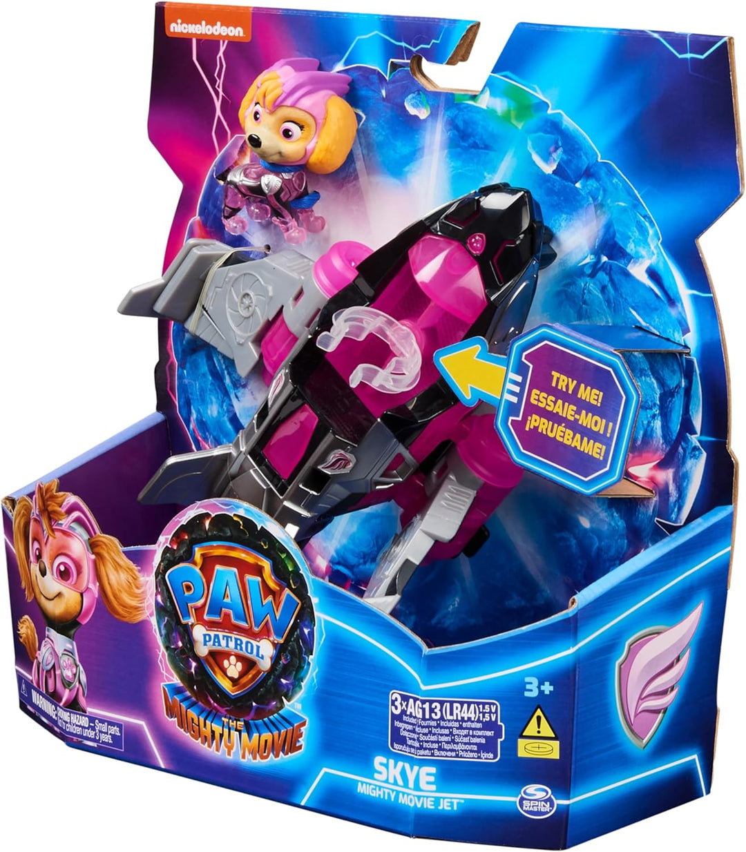 PAW Patrol: Der Mighty Kinofilm, Superhelden-Basis-Fahrzeug von Skye mit Welpenfigur, Flugzeug mit L