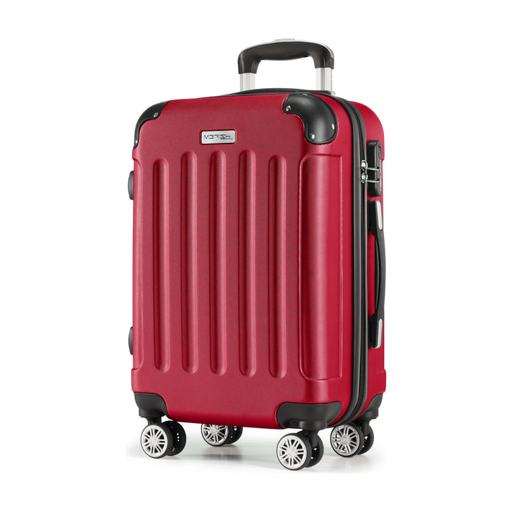 MERISH Reisekoffer Koffer Kofferset Trolleys Zwillingsrollen 3tlg. Hartschale in 9 Farben (Rot, M) R