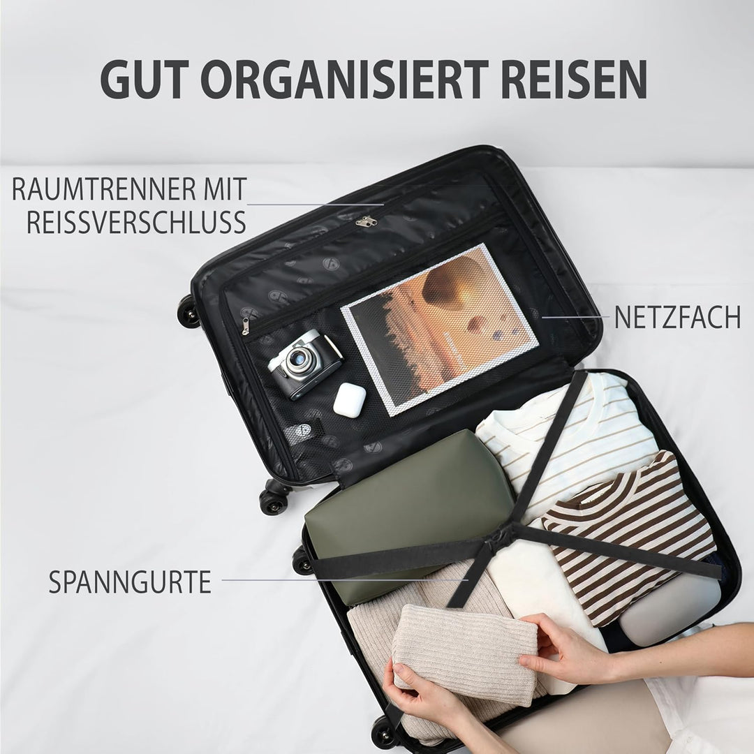 FERGÉ Kofferset Hartschale 3-teilig QUÉBEC Trolley-Set - Handgepäck 55 cm, L und XL 3er Set Hartscha