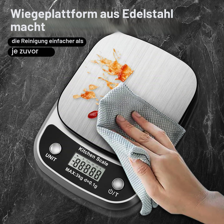 Lebensmittel Küchenwaage Digital Gewicht Gramm und Oz，Professionelle kleine digitale Küchenwaage 3kg