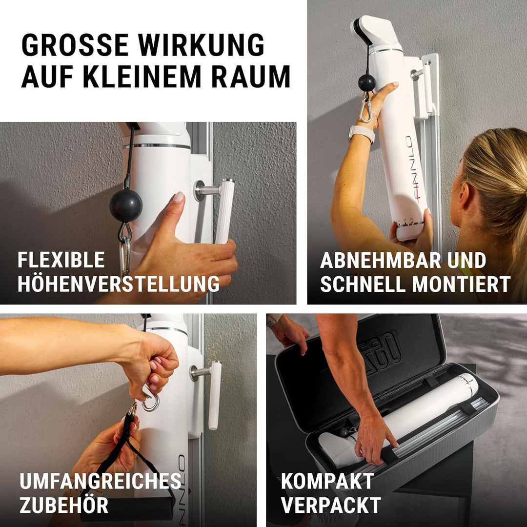 HAMMER Finnlo Kraftstation CablePull, Kabelzug-Trainer, 6 Widerstandsstufen, 146 cm Profi-Seilzuglän