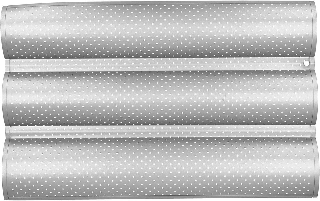 Perforierte Baguette-Pfanne, Edelstahl-Baguette-Backblech Antihaft-Brotblech zum Backen von französi