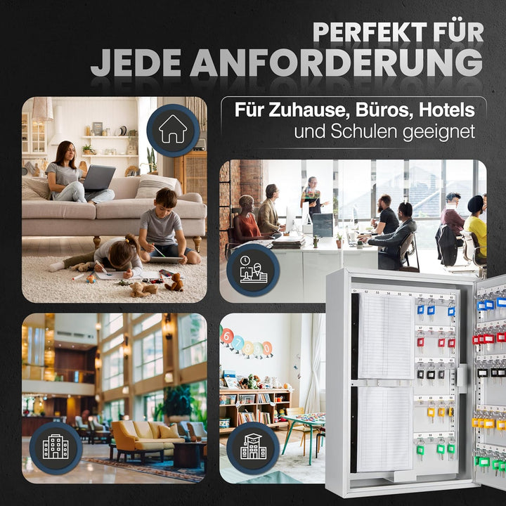 Melsmetall Schlüsselkasten Schlüsselschrank SD200, 200 Haken, 550x380x140mm