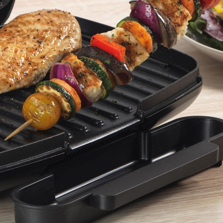 Petra PT4366MBLKVDE Antihaft Gesundheitsgrill - Panini Press mit abnehmbarer Tropfschale, Smartstone