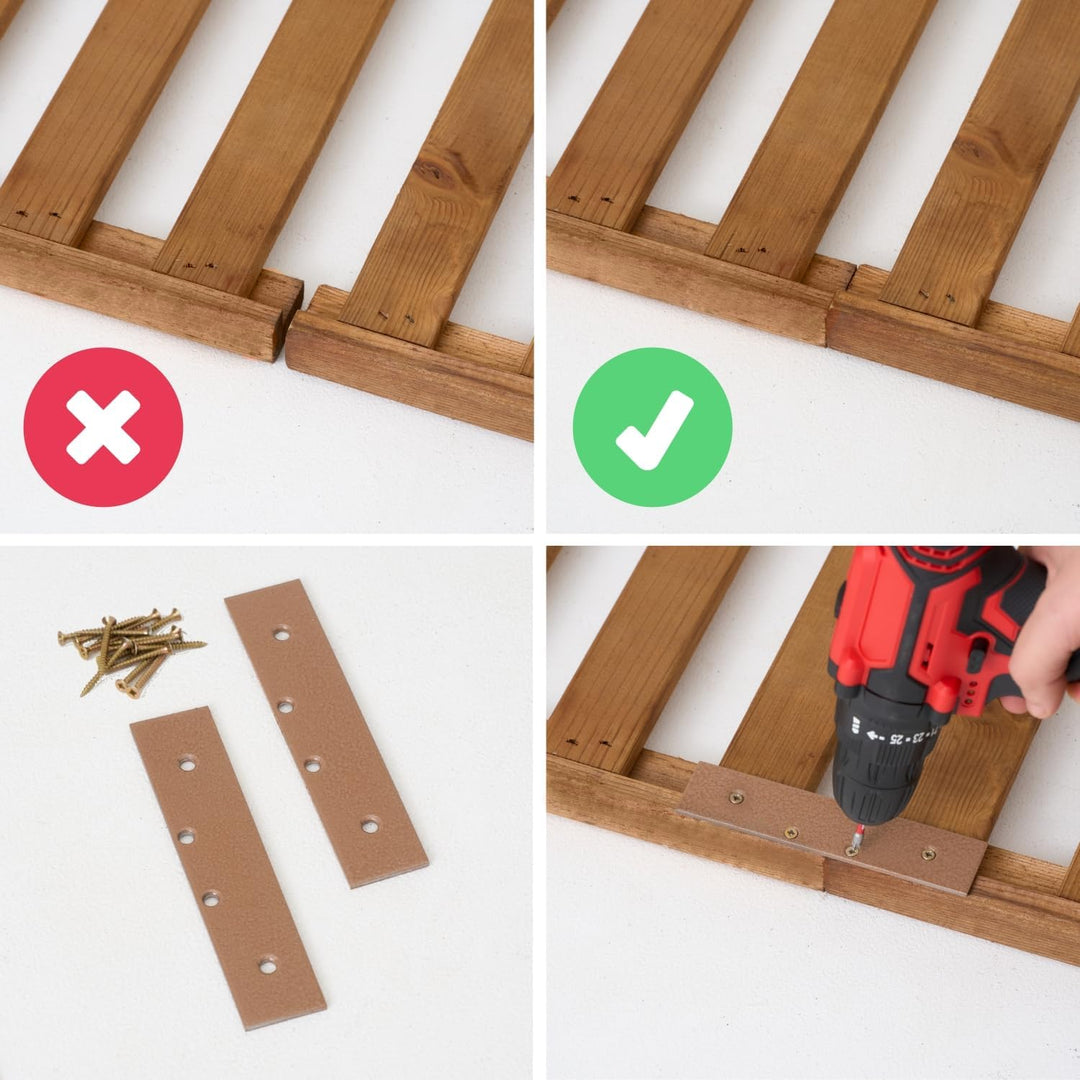 Modulares Rankgitter 50cm hoch – Spalier für Homerzo Pflanzkübel – Erweiterbare Holz Gitterwand für