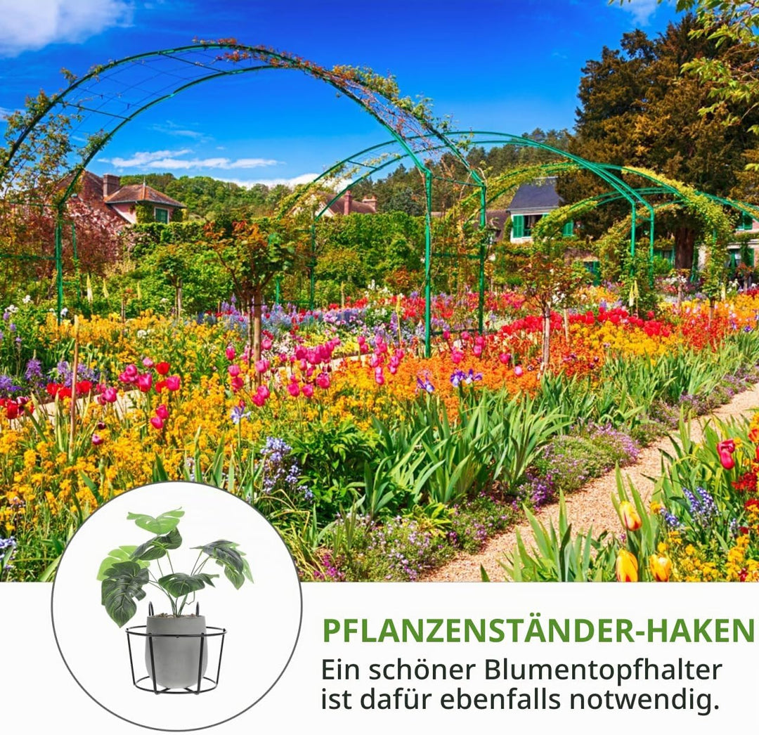 BESPORTBLE 2st Blumentopfständer Pflanzkorb Mit Eisengeländer Runde Pflanzkörbe Mit Hängendem Geländ