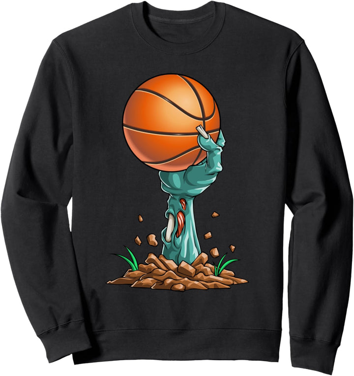 Zombie Hands Basketball Funny Halloween Horror Scary Gift Sweatshirt