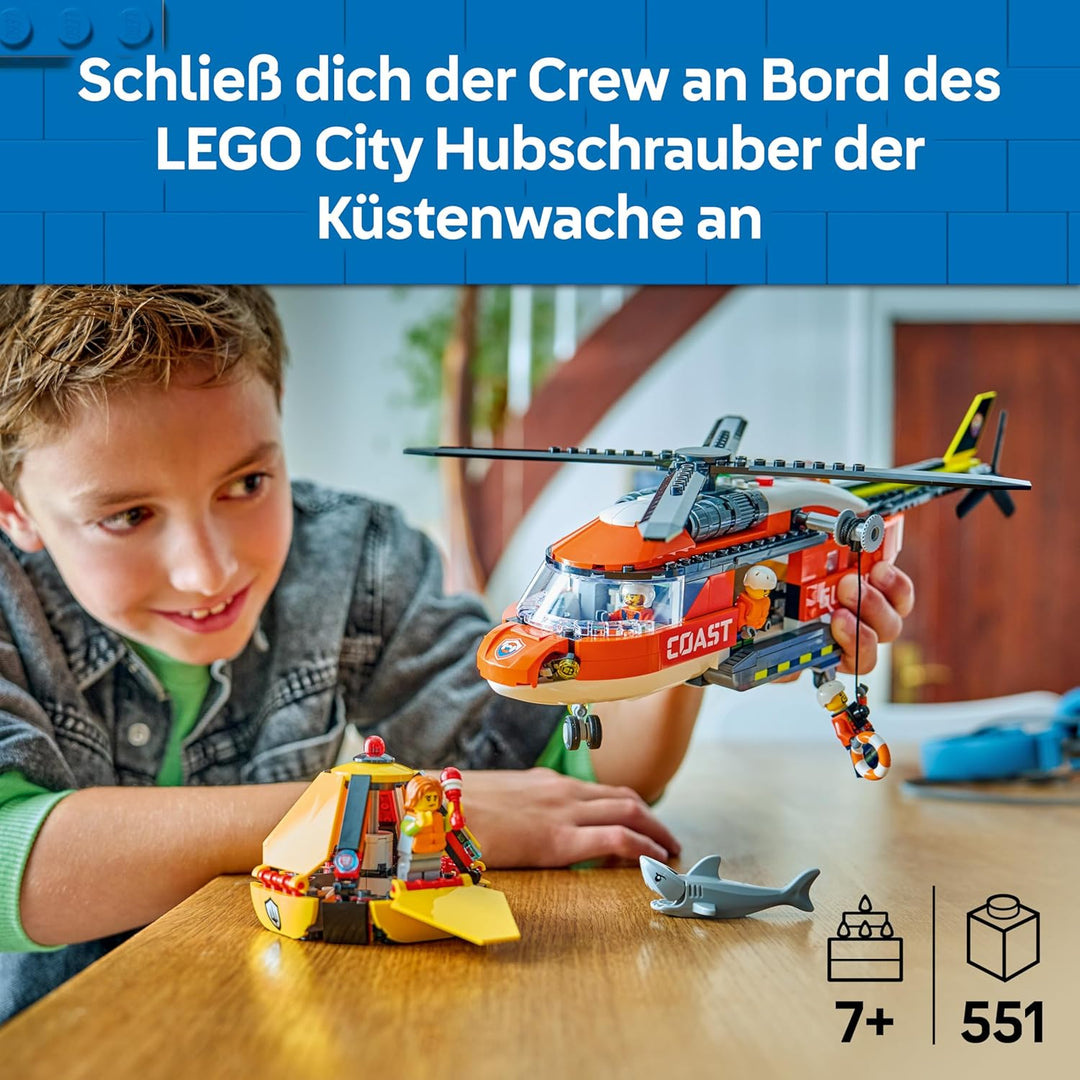 LEGO City Hubschrauber der Küstenwache - Spielzeug Einsatzfahrzeug - Modellbau mit Schiebetüren, Win
