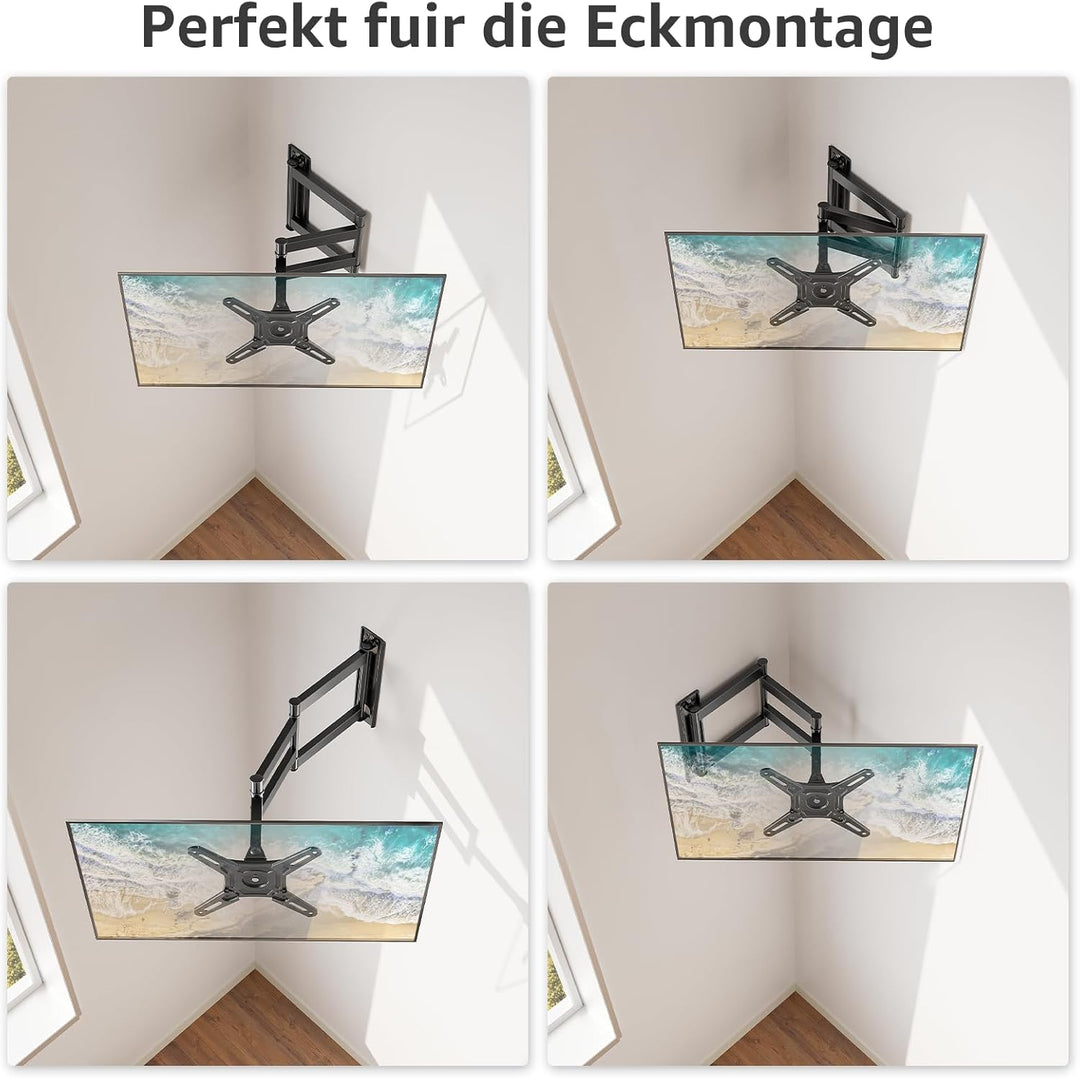 MOUNTUP 550mm Langarm TV Wandhalterung für 14-42 Zoll LED, LCD, OLED Fernseher oder Monitor, Schwenk