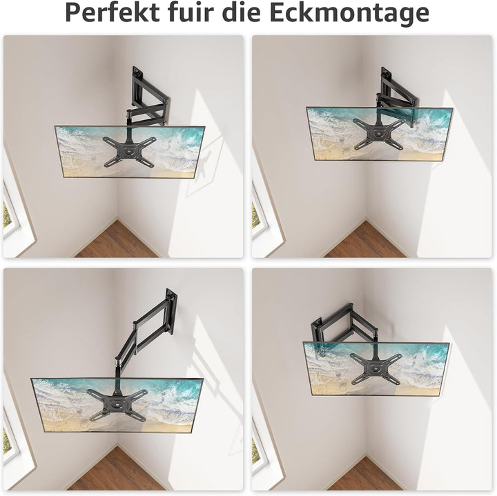 MOUNTUP 550mm Langarm TV Wandhalterung für 14-42 Zoll LED, LCD, OLED Fernseher oder Monitor, Schwenk