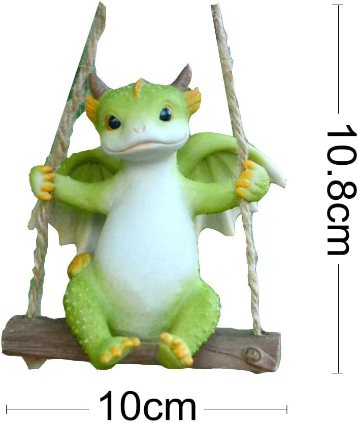 Miniatur Fairy Garden Drachenfiguren- friedlich Schaukel Drachen, Schaukel Drachen
