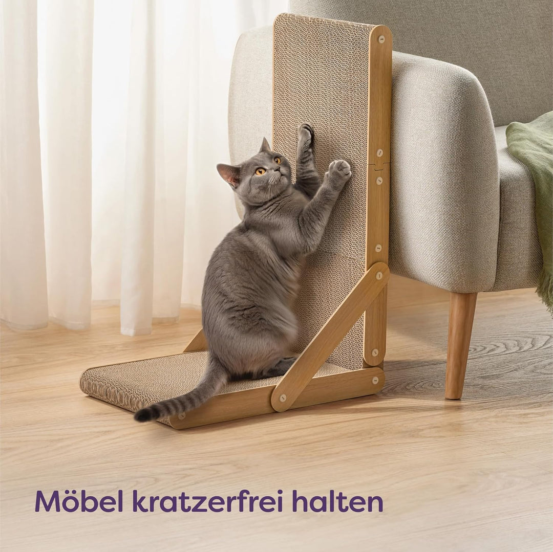 Kratzbrett Katze Gross 68 cm - Besonders Kratzfeste Kratzpappe für Katzen zur Krallenpflege - Bis zu