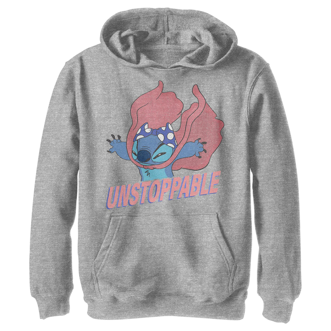 Disney Kids Lilo & Stitch Unstoppable Stitch Youth Pullover Hoodie, Athletic Heather, Medium