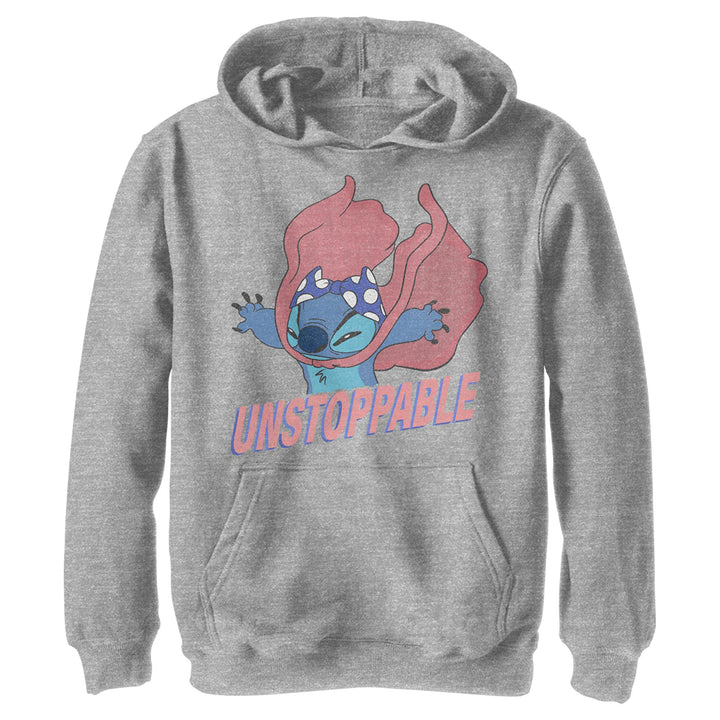 Disney Kids Lilo & Stitch Unstoppable Stitch Youth Pullover Hoodie, Athletic Heather, Medium