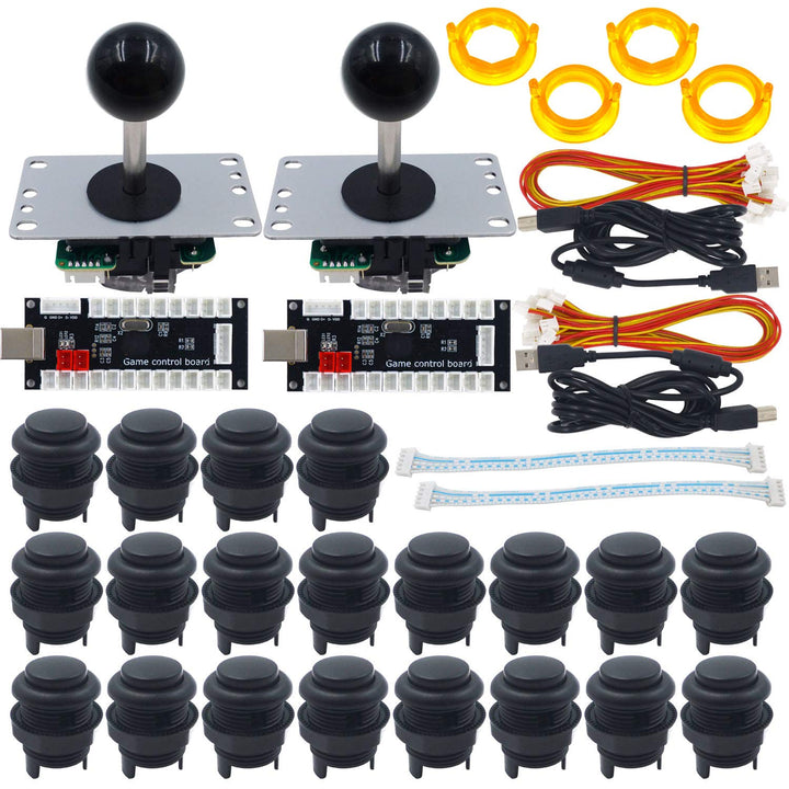 Arcade Game DIY Kit Arcade Matt Black Button Twins USB Encoder Zero Delay 4 & 8 Way Arcade Fighting