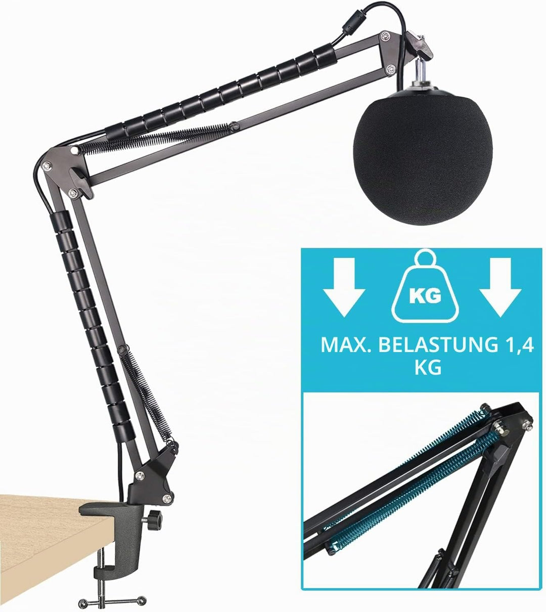 Sunmon Snowball iCE Mikrofonständer mit Pop-Filter, kompatibel mit Blue Snowball Ice USB-Mikrofon mi