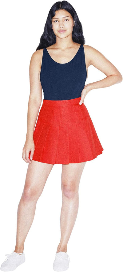 American Apparel Damen Gabardine Tennis Skirt Tennisrock XS American Beauty, XS American Beauty