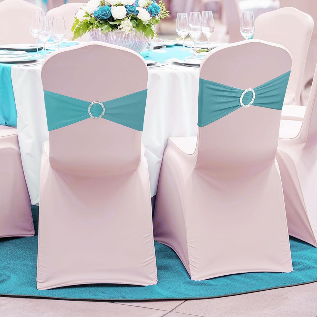 Weddecor Stuhldekoration, elastisches Stuhlband, Stuhlschärpe aus Spandex mit Schiebeschnalle, für H