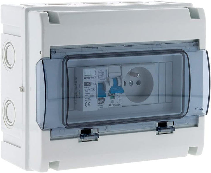 Coffret électrique étanche IP65 8 modules équipé livré avec accessoires Einzigartig, Einzigartig