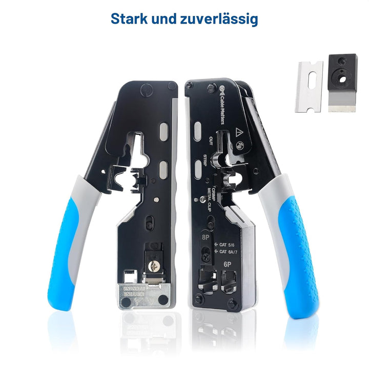 Cable Matters All-in-One RJ45 Crimpzange für geschirmte Pass-Through RJ45 Stecker - Cat8 Crimpwerkze