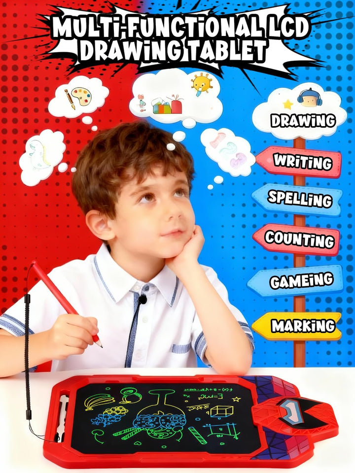 Spider LCD Schreibtafel Kinder, 10'' Bildschirm Zeichenbrett Maltafel mit Sperre und Ein-Klick-Lösch