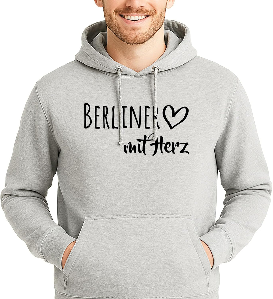 huuraa Unisex Hoodie Berliner mit Herz Pullover Vegan Grösse S-3XL mit Motiv für die tollsten Mensch