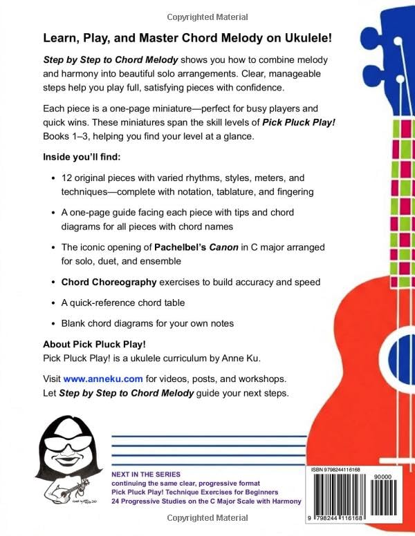 Pick Pluck Play! Step by Step to Chord Melody Fingerstyle Ukulele 12 Progressive Miniatures plus Pac