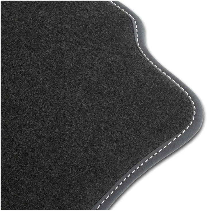 M MOTOS Velours Premium fussmatten Auto kompatibel mit Citroen DS3 2008-2016 - Premium, Matt, Weiss