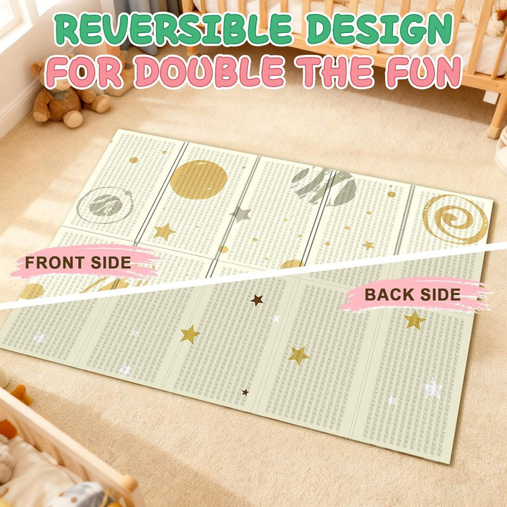 Soontrans Krabbelmatte Baby, Spielmatte Baby Faltbar, 180x120x1cm, Play Mat for Babies Doppelseitige