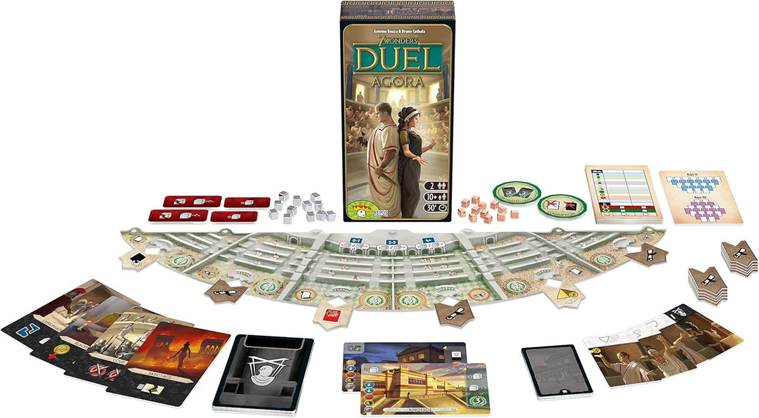 Asmodee 7 Wonders Duel – Agora, Erweiterung, Kennerspiel, Strategiespiel, 2 Spieler, ab 10+ Jahren,