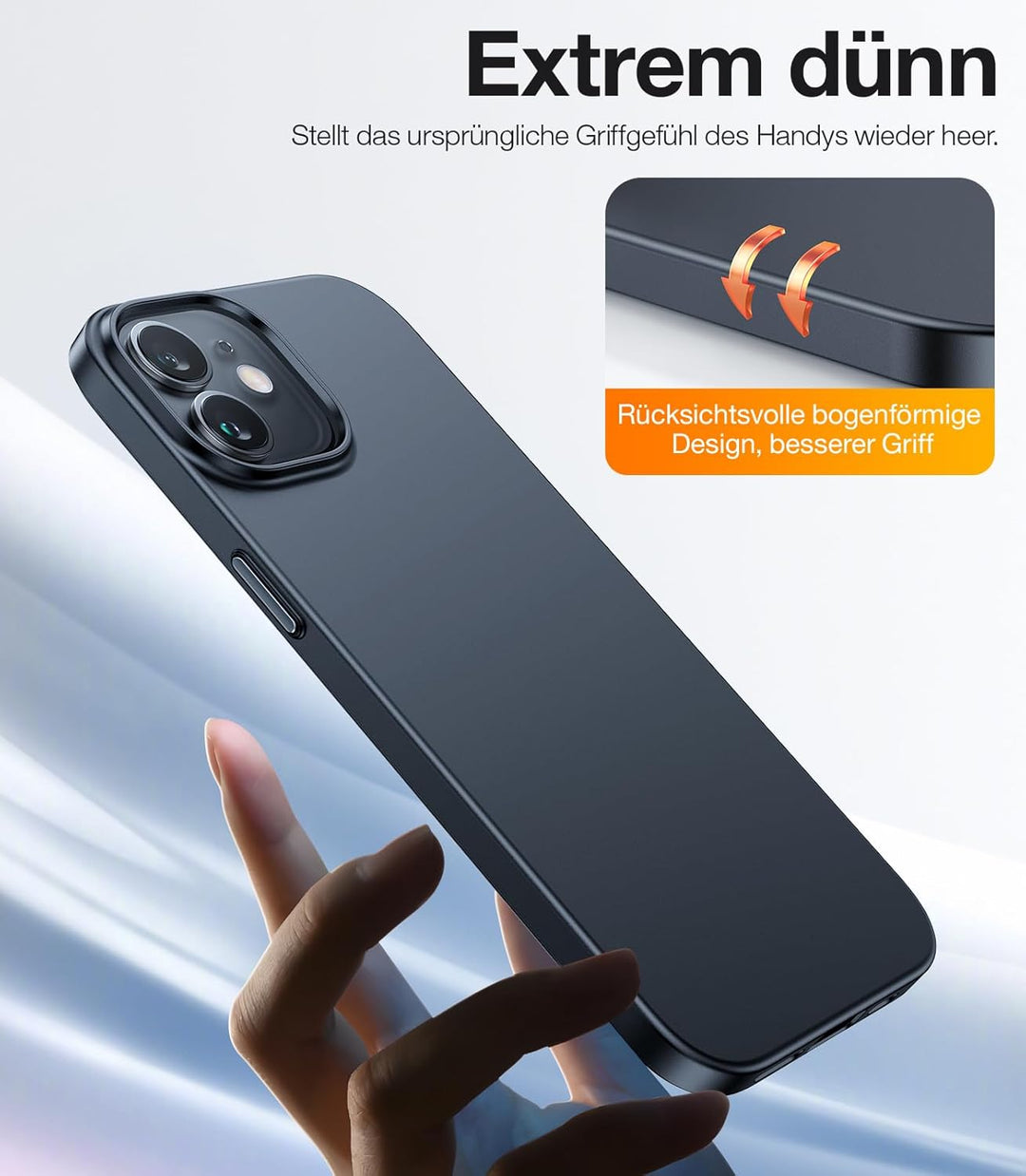 TORRAS Ultra Dünn für iPhone 12 Mini Hülle (mit 2 Schutzglas) Unzerbrechlich Schutz, Exzellente Samt