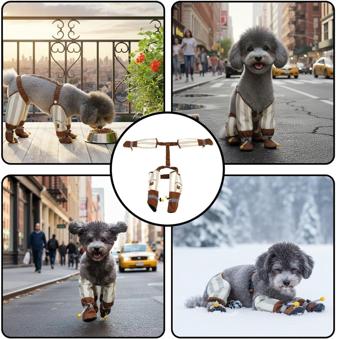Hunde Stiefel, Wasserdicht,Hunderegenstiefel Mit Hosenträgern, Schmutzabweisende Hundehosen Für Drau