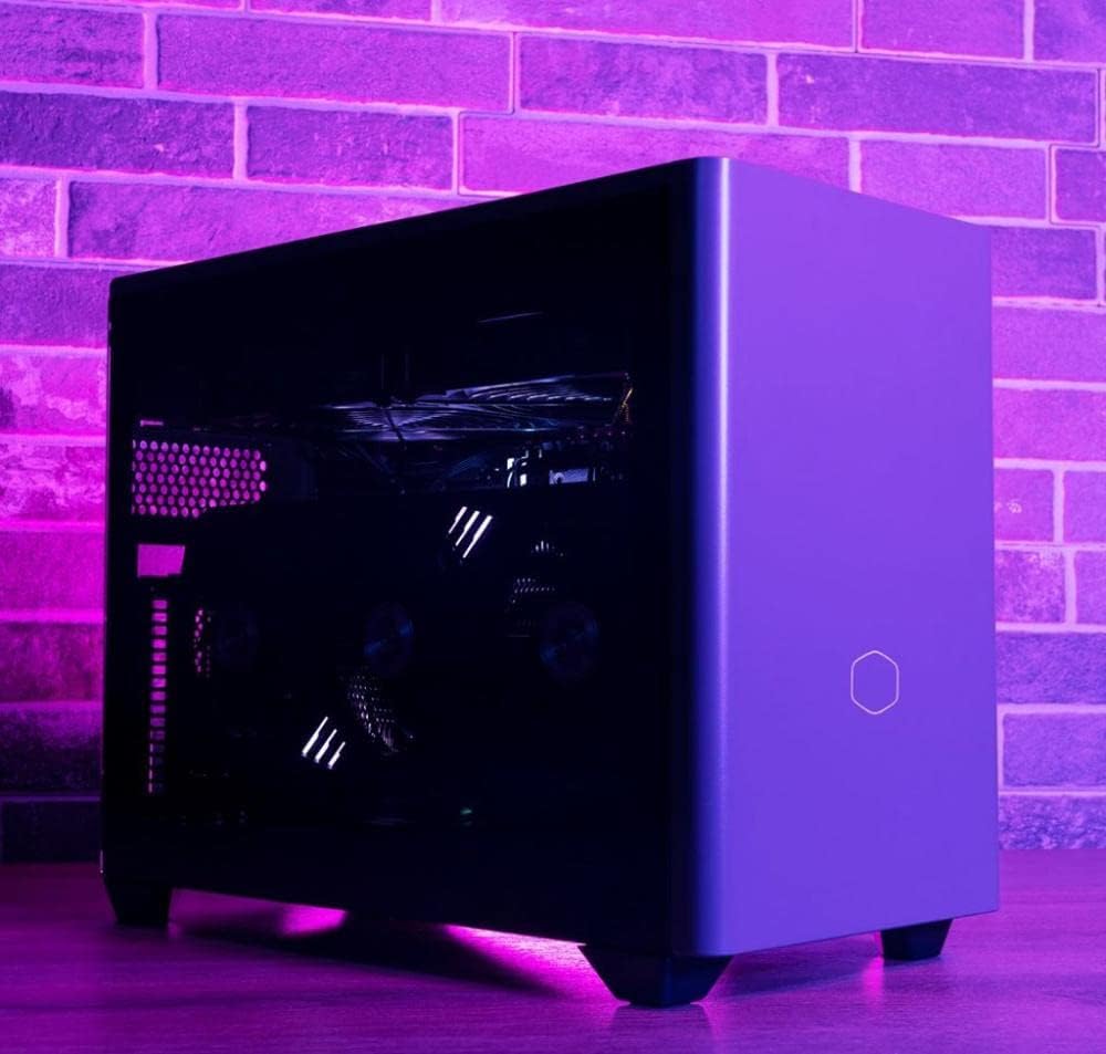 Cooler Master MasterBox NR200P MAX Mini-ITX PC-Gehäuse - Seitenteil aus gehärtetem Glas, 280mm AIO-C