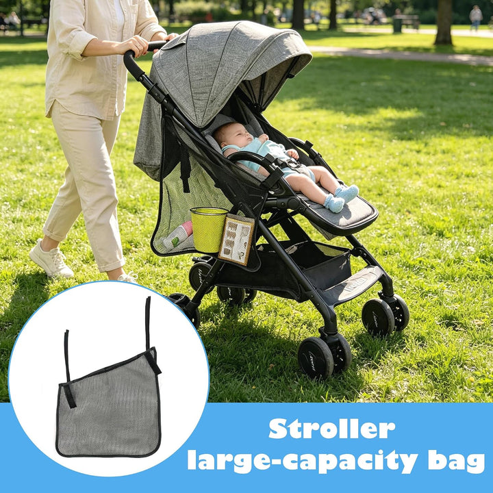 2 Stück Kinderwagen Seitentasche Organizer 40x38x38x26 cm Aufbewahrungstasche mit verstellbaren Riem