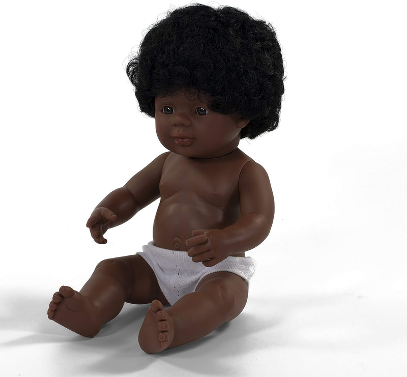 Miniland 31160 - Baby (afroamerikanisches Mädchen) 38 cm