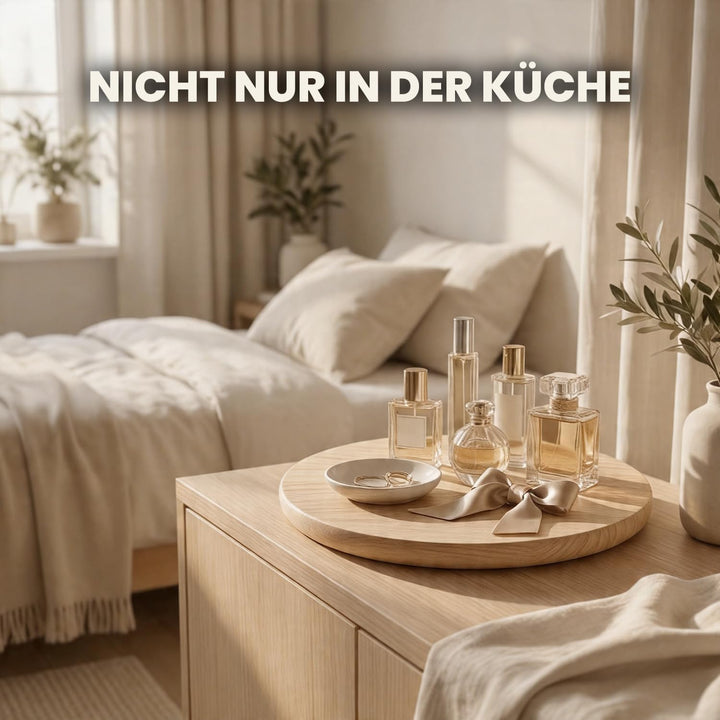 Drehteller Holz stabil mit Rutschfester Unterseite Durchmesser 30 cm | 30 cm, Robustes Buchenholz ma