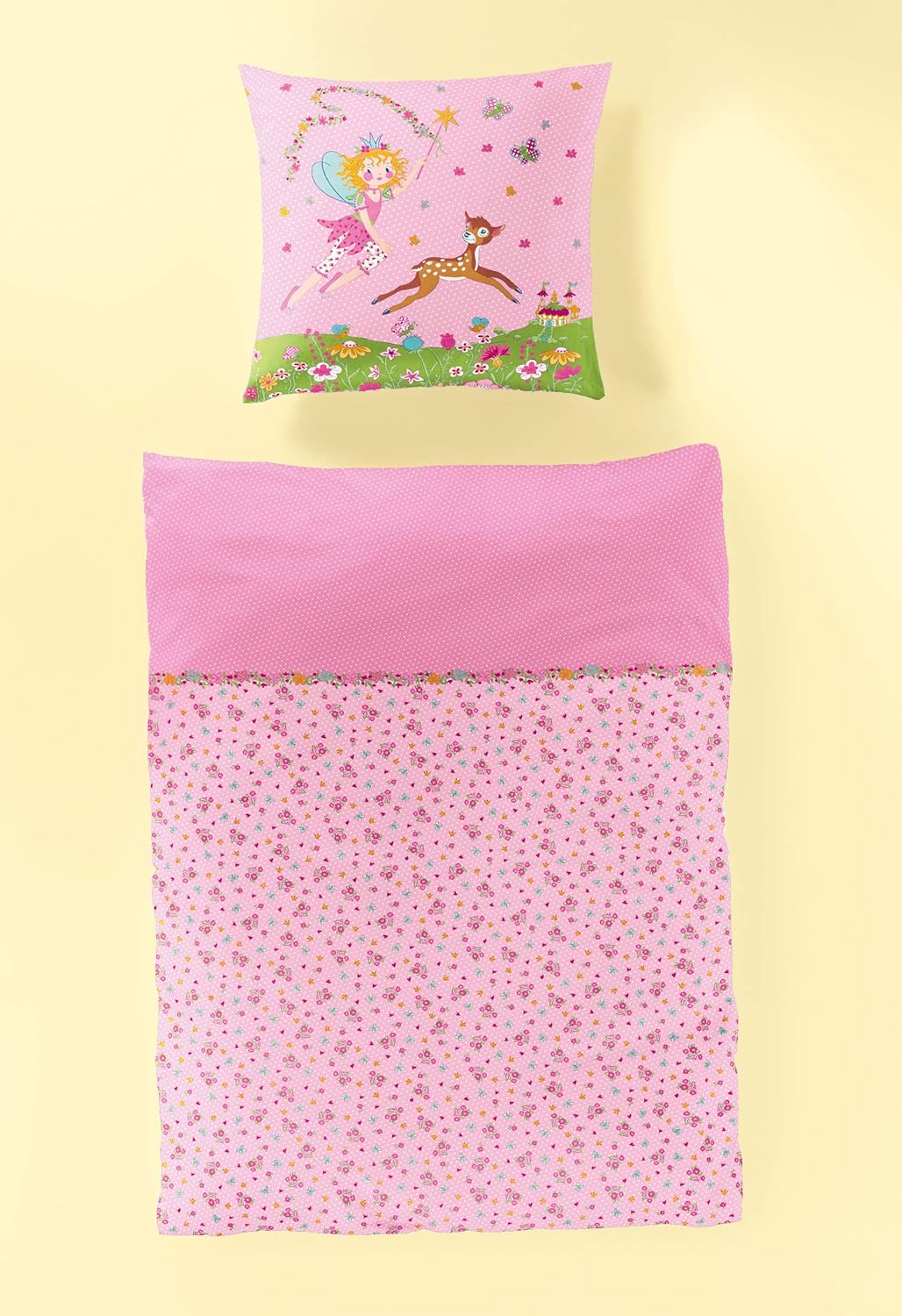 Bierbaum 2239 Bettwäsche Prinzessin Lillifee, 135 x 200 cm, rosa 01, Renforcé