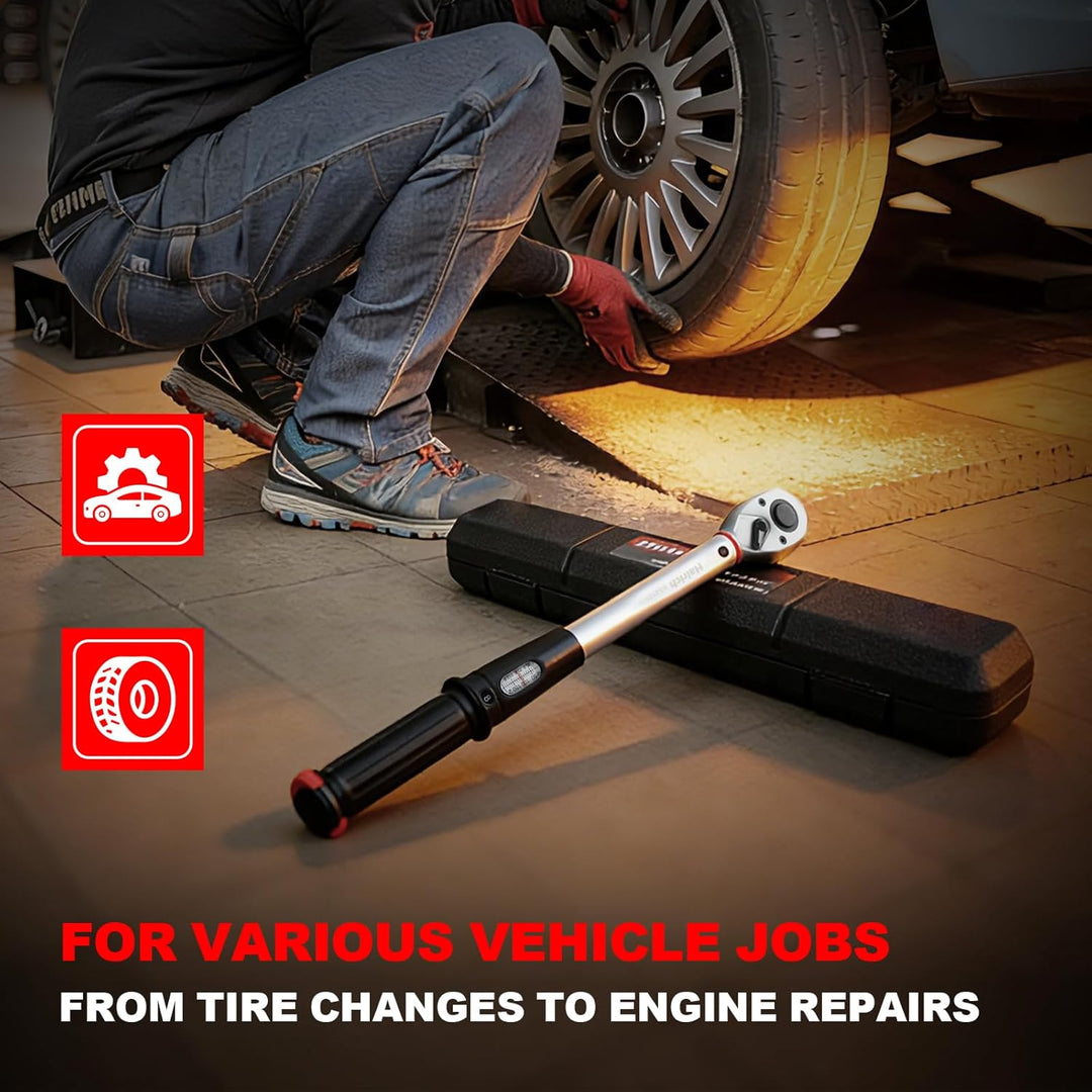 Hairich Drehmomentschlüssel Auto 1/2 Zoll, 40–210 Nm, ±3% Genauigkeit – Präziser Torque Wrench mit S