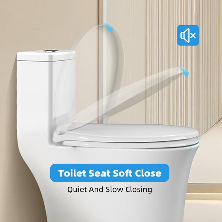 Toilettendeckel mit Absenkautomatik,WC Sitz Quick Release Funktion und Softclose-Einfache Montage Kl