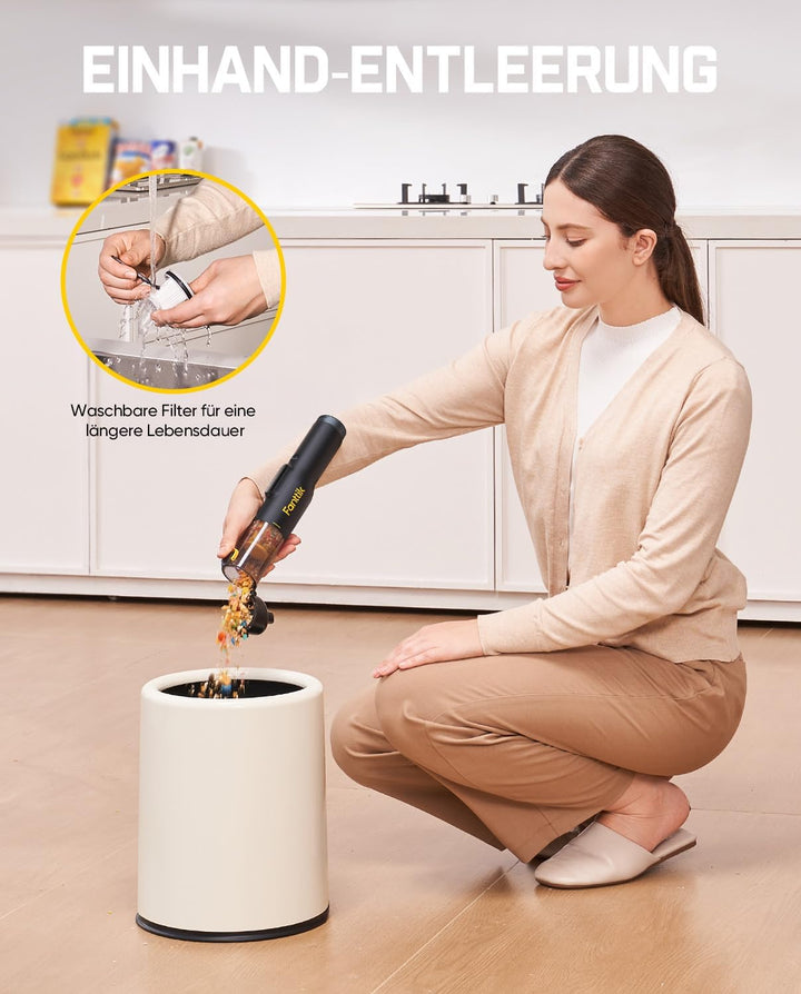 Fanttik Slim V10 Lite Kabelloser Handstaubsauger, 0,45 kg Leichtbau mit All-in-One-Station, 12000 Pa