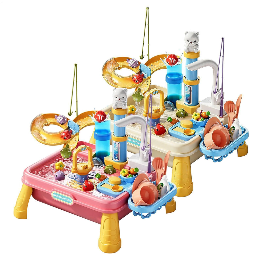 Sand- und Wassertisch für Kinder, sensorisches Spiel- und Aktivitätsspielzeug für den Sommerstrand,