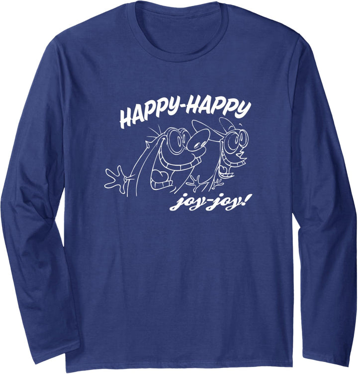 Ren and Stimpy Happy Outline Langarmshirt