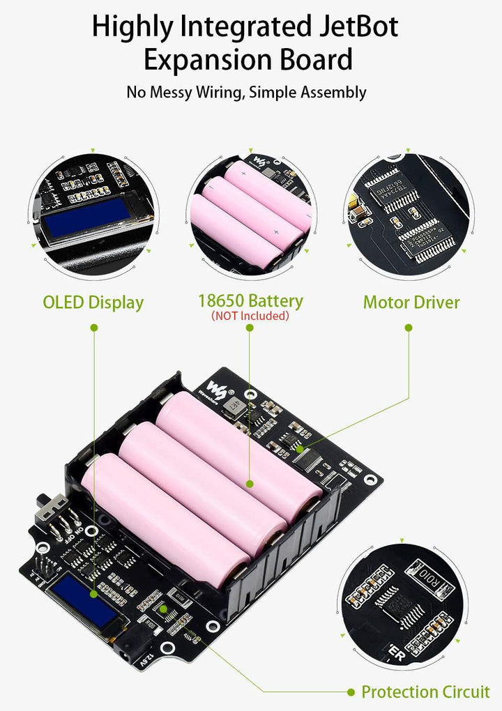 Waveshare JetBot AI Kit Accessories Add-ons for Jetson Nano Developer Kit and B01 Version to Build J