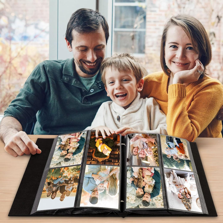 Lanpn Fotoalbum 11,5x15 11x15 400 Taschen, Leinen Einstecken Einsteckalbum für Vertikale Bilder Foto