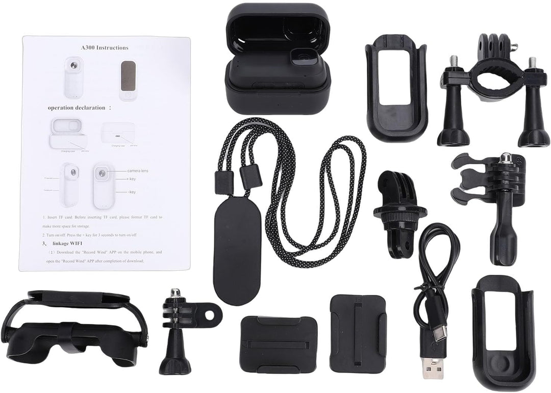 4K Action Cam Körperkamera mit magnetischem Trageband, Zurück-, wasserdichtes Gehäuse, Ladebox, Mont
