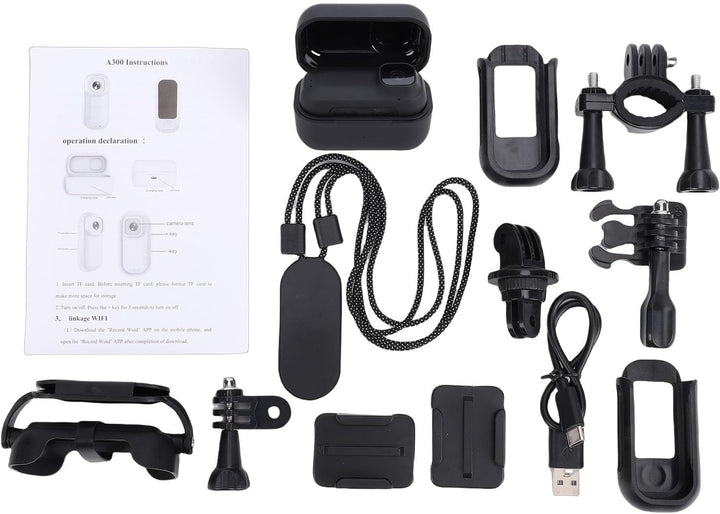 4K Action Cam Körperkamera mit magnetischem Trageband, Zurück-, wasserdichtes Gehäuse, Ladebox, Mont