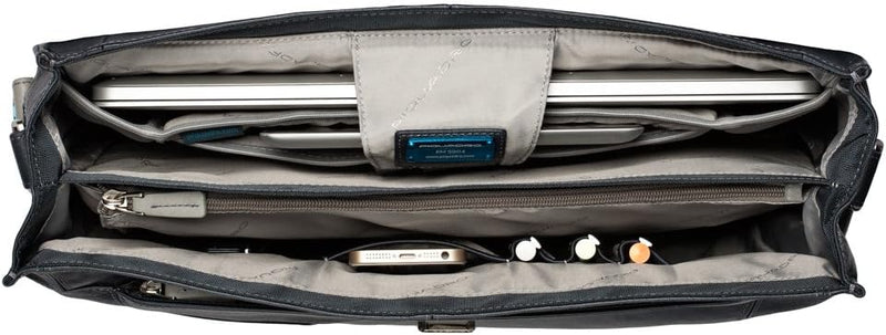 Piquadro Vibe Laptoptasche mit Zwei Fächern und 30 cm schwarz M - Schwarz, - Schwarz